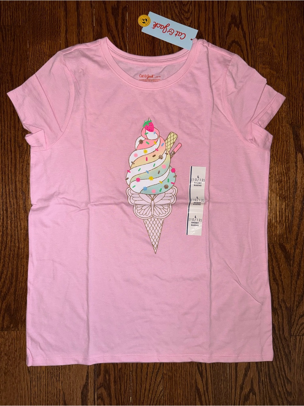 Cat & Jack Light Pink Ice Cream Cone Graphic Tee
